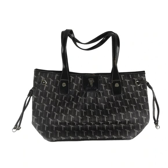 Tignanello Womens Black Gray‎ Key Holder Inner Pockets Tote Bag Size Medium - Picture 6 of 9